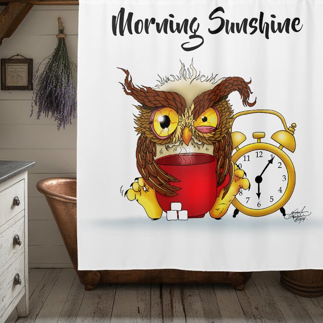 Cortina Para Box Funny Morning Cranky Owl (Criador carregado)