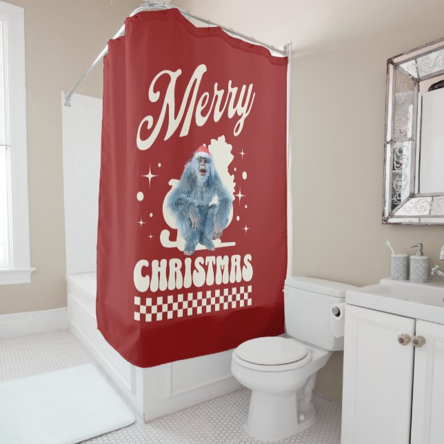 Cortina Para Box Funny Yeti - Merry Christmas (In Situ)
