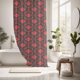 Cortina Para Box Fusão Floral de Meia-Noite