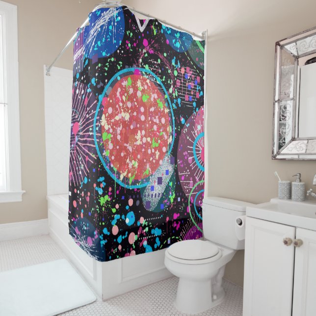 Cortina Para Box Galactic Neighborhood: Abstract Art  (In Situ)