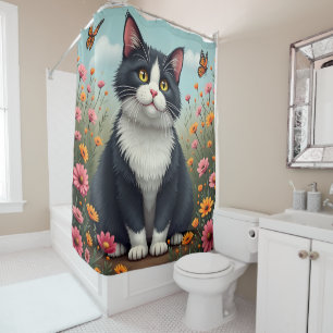 Cortina Para Box Gatinho liso no jardim