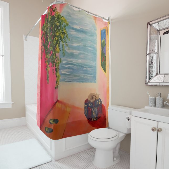 Cortina Para Box Gatinho na costa (In Situ)