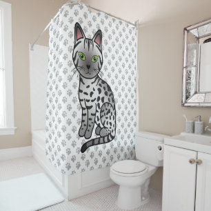 Cortina Para Box Gato e patas de cartoon de Mau-Cute egípcio de pra