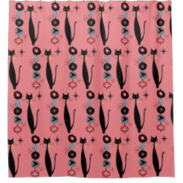 Cortina Para Box Gato Legal MCM Moderno de Meio século da Era Atômi