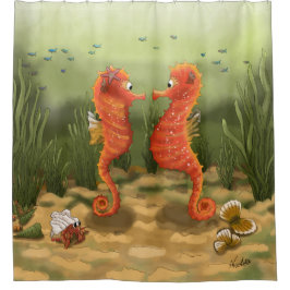 Cortina Para Box GB Shower Curtain Seahorses