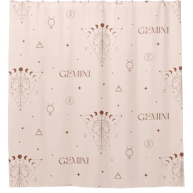 Cortina Para Box Gemini Zodiac Seamless Pattern – Celestial Twin 2 (Frente)