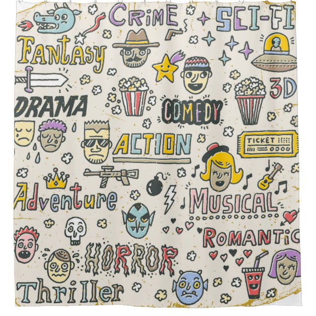 Cortina Para Box Genres de Filme. Programas de TV, série Engraçado  (Frente)