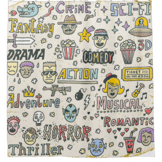 Cortina Para Box Genres de Filme: TV Mostra Conjunto de Portas