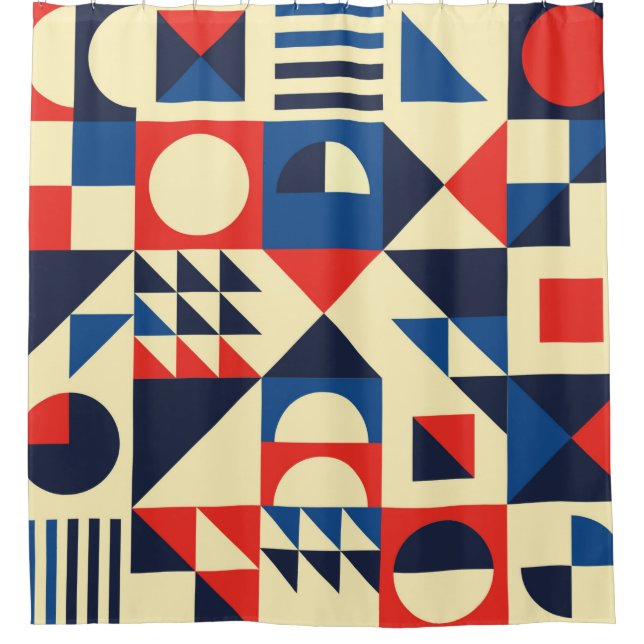 Cortina Para Box Geometric mid-century modern seamless pattern - 60 (Frente)