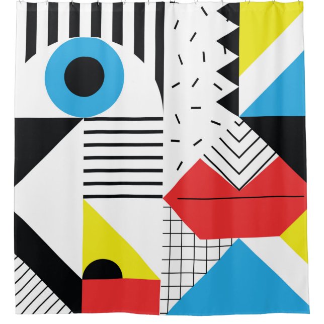 Cortina Para Box Geometric seamless pattern with abstract shapes (Frente)