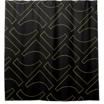 Geométrico Minimalista Chic Preto Dourado