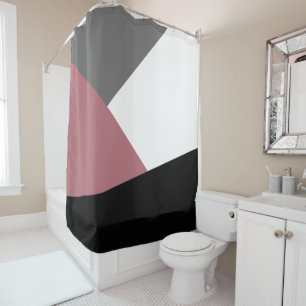 Cortina Para Box geometrics cor-de-rosa, preto, cinzento empoeirado