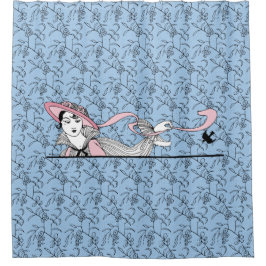 Cortina Para Box Georges Barbier 1920 Fashion Lady and Bird