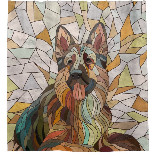 Cortina Para Box German shepherd - Arte Mosaica (Frente)