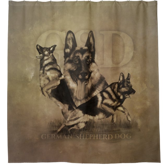 Cortina Para Box German shepherd - Colagem GSD (Frente)