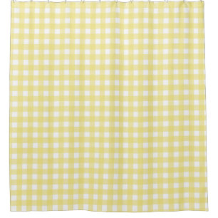 Cortina Para Box Gingham amarelo pálido e branco
