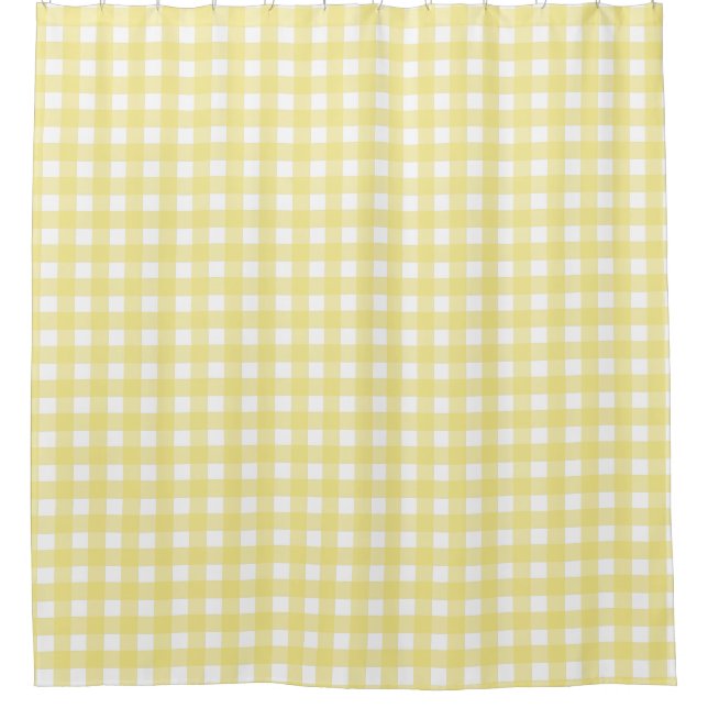 Cortina Para Box Gingham amarelo pálido e branco (Frente)