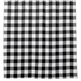Cortina Para Box Gingham Preto E Branco