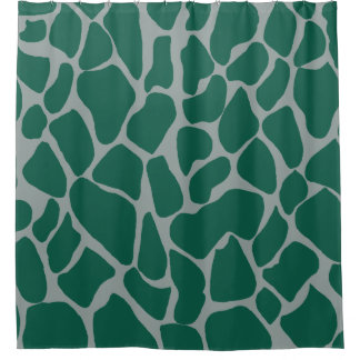 Cortina Para Box Girafa com Impressão Animal Esmeralda Verde Nórdic