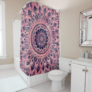 Cortina Para Box Girly Blue Mandala Floral
