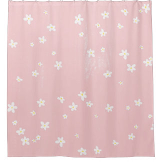 Cortina Para Box Girly Chic Na moda Pink Daisies Padrão Moderno