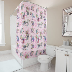Cortina Para Box Girly Swirly Pink Unicorn