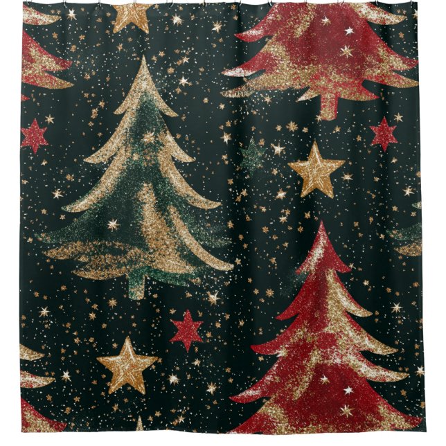Cortina Para Box Glitter Christmas Trees & Stars (3) (Frente)