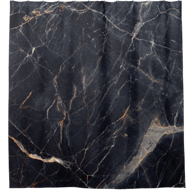 Cortina Para Box Glossy Marble: Elegância Dourada Negra. (Frente)