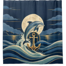Golfinho e Âncora Art Déco