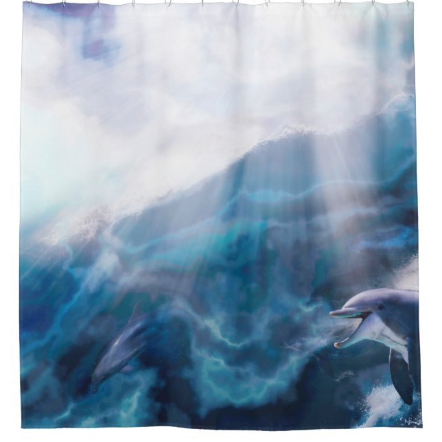 Cortina Para Box Golfinhos tocando apenas para a garganta (Frente)