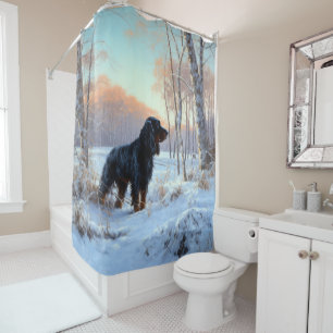 Cortina Para Box Gordon Setter Deixe-O Neve Natal
