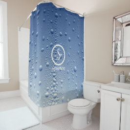 Cortina Para Box Gotas de água com logotipo e texto personalizáveis