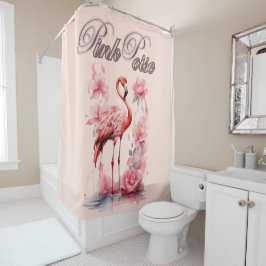 Cortina Para Box Graceful Flamingo Walk | Design Rosa e Floral