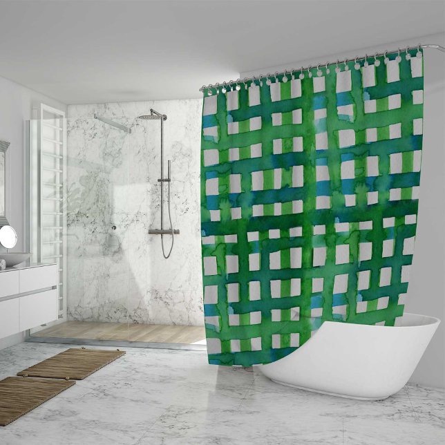 Cortina Para Box Grade de aquarela - verde (Criador carregado)