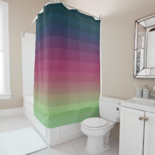 Cortina Para Box Gradient ombre stripe branda fina e multicolo