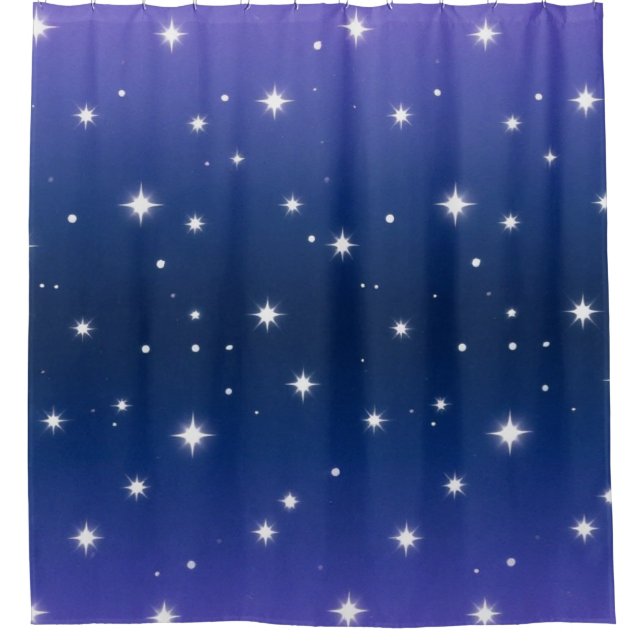 Cortina Para Box Gradiente Noturno Violeta com Padrão de Estrelas B (Frente)