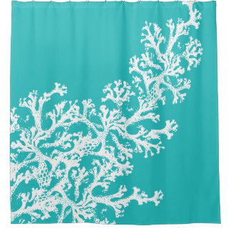 Cortina Para Box Gráfico Coral Azul