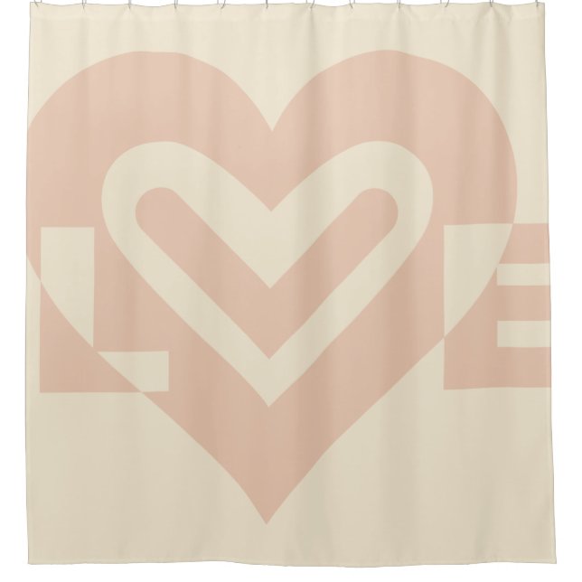 Cortina Para Box Gráfico de Amor Bonito em bege (Frente)
