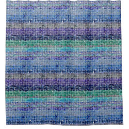 Cortina Para Box Gráfico de cristais em azul, lacre, aqua e verde