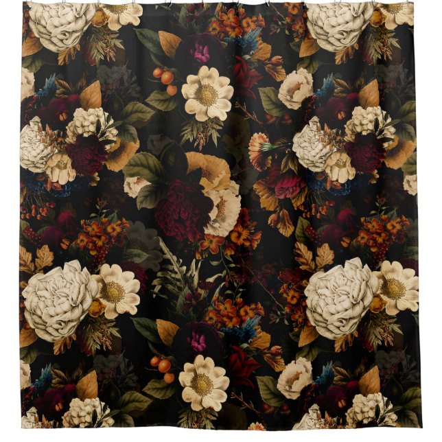 Cortina Para Box Grande Milenar Maximalismo Moody Florals (Frente)