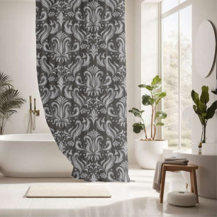 Cortina Para Box Graystone Damask Elegance
