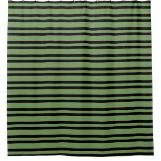 Cortina Para Box Green Black Stripes Pattern