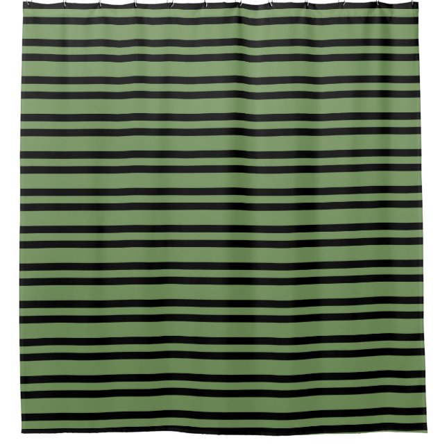 Cortina Para Box Green Black Stripes Pattern (Frente)