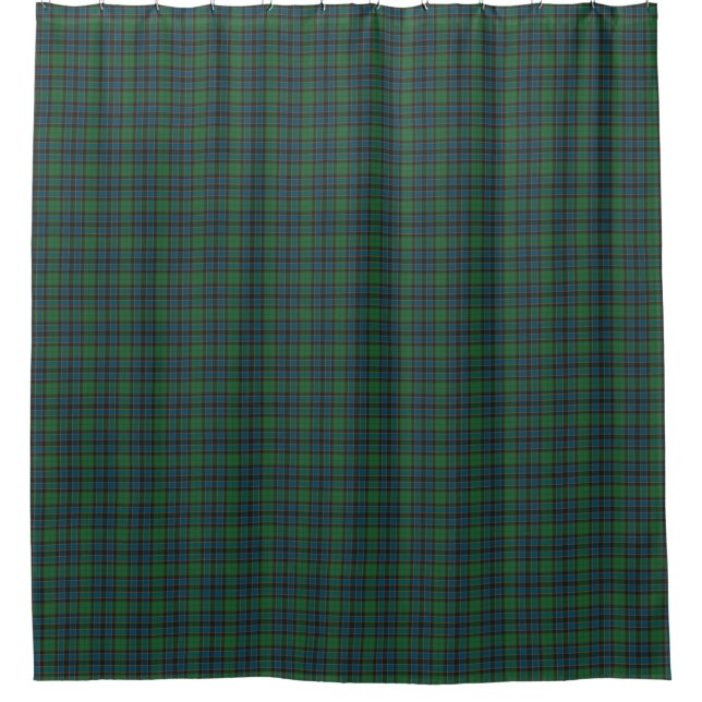 Cortina Para Box Green Blue Tartan Plaid Shower Curtain (Frente)