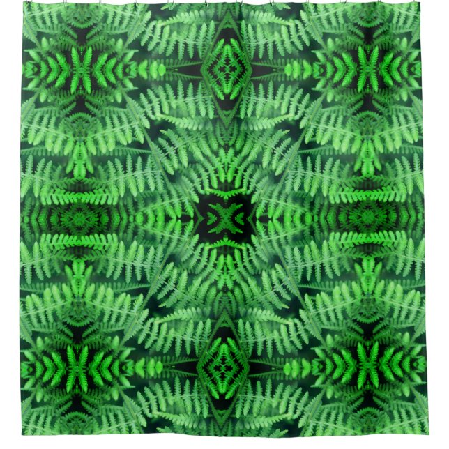Cortina Para Box Green Leafy Ferns Abstrato (Frente)