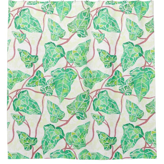 Cortina Para Box Green Watercolor Vines (Frente)