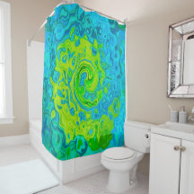 Groovy Chartreuse e Aquamarine Liquid Swirl