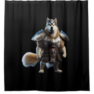 Cortina Para Box Guerreiro Alaskan Malamute Dog, Cão Militar do Ala