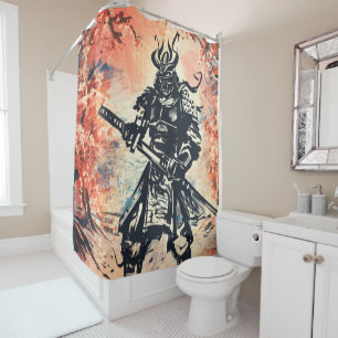 Cortina Para Box Guerreiro Samurai; Arte Japonesa Tradicional