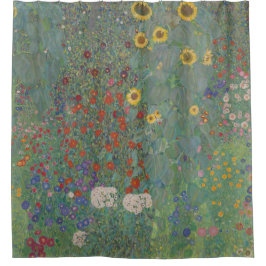 Cortina Para Box Gustav Klimt, Jardim da Fazenda com Girassóis